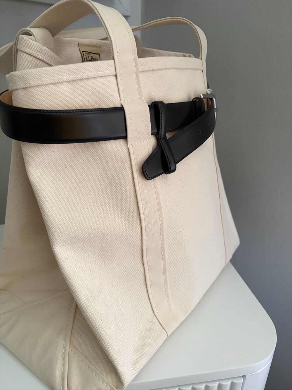 Tibi Cream Canvas Tote with Interior Pockets